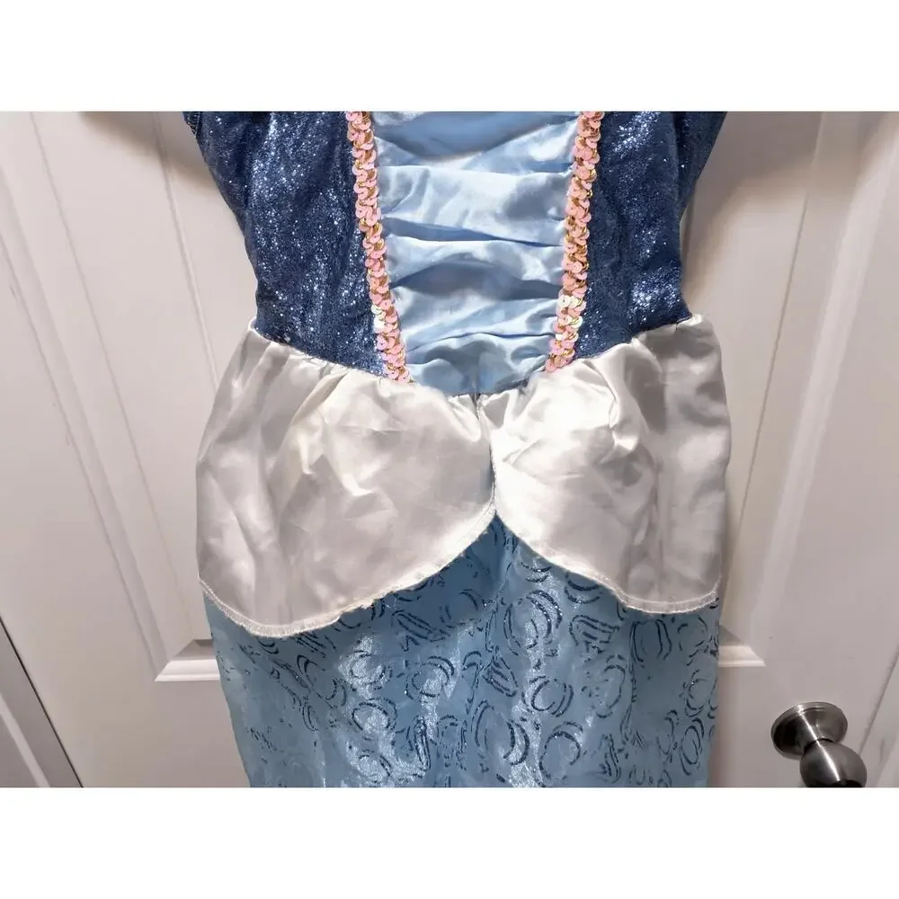 Disney Princess Cinderella Dress Up Halloween Costume Blue Girls Size 4-6x - Picture 4 of 7